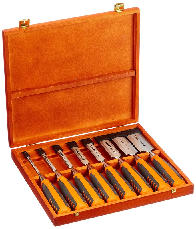 Bahco 424-P Bevel Edge Chisel Set 8 Wood Box BAH424PS8