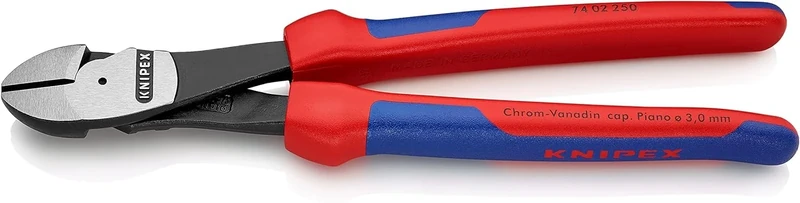 KNIPEX High Leverage Diagonal Cutter Self-Service Card with Comfort Handles 250 mm, 74 02 250 SB