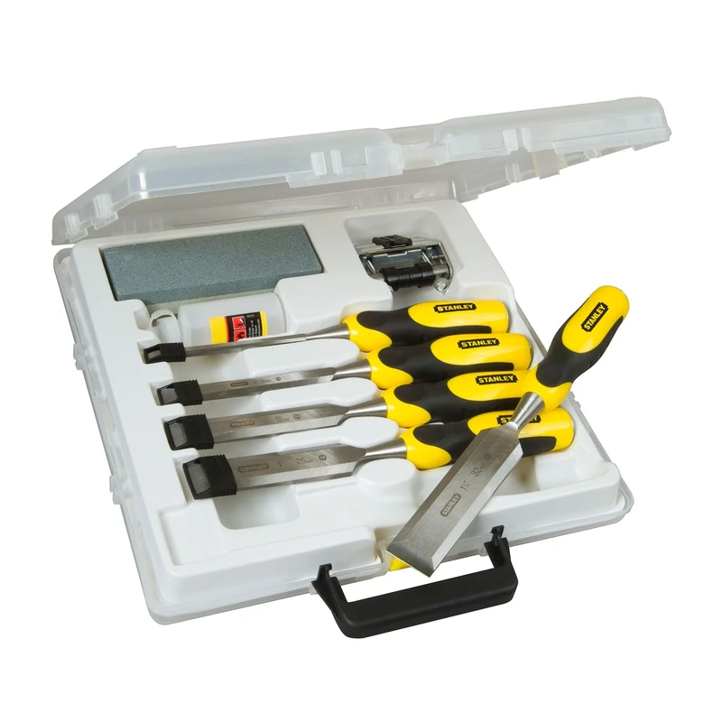 STANLEY 5 Piece Dynagrip Chisel and Strike Cap Set with Access, includes 6, 12, 18, 25, 32mm, 5-16-0421