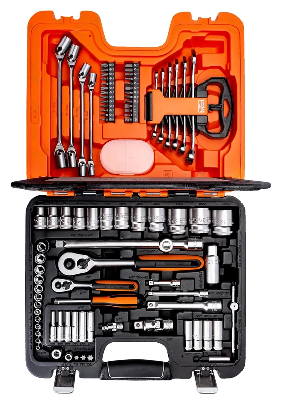 Bahco S910 1/4 & 1/2in Drive Socket & Spanner Set | 92 Piece | with Case