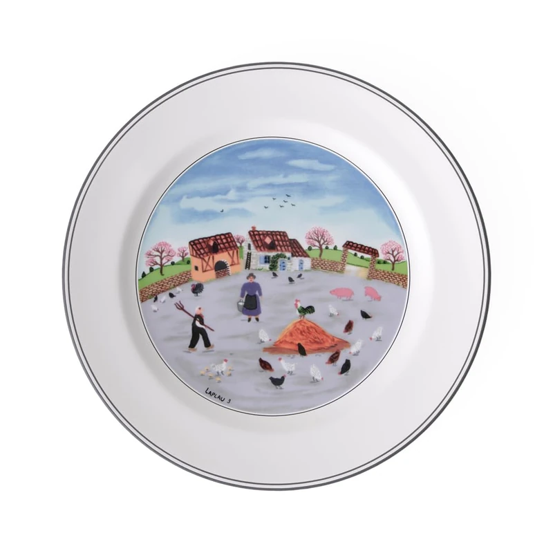 Villeroy & Boch Design Naif 27 cm Flat Plate, Poultry Farm