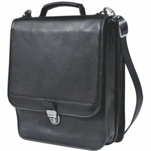 Leitz 60250095 Luna Portfolio with Carryon Strap Leather for Laptop - Black