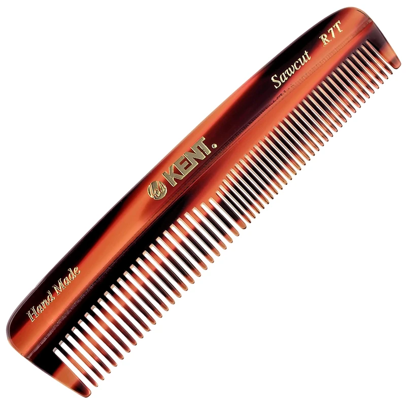 Kent Handmade Pocket Comb A R7T - Small Unisex Comb for Fine to Medium Hair, Moustaches or Beards, Use for Detangling & Styling Wet or Dry Hair