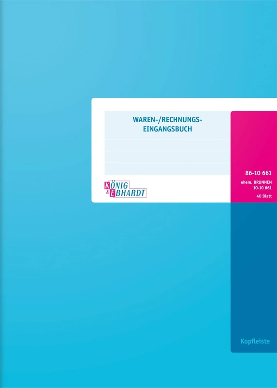 König & Ebhardt 8610661/Incoming Goods/Invoices Account Book (A4 with Header, 6 Dividers, 80g/m²; 40 Sheets Wire Binding)