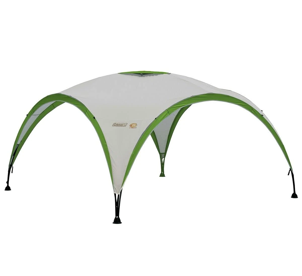 Coleman Gazebo, Event Shelter for Garden and Camping, Sturdy Steel Poles Construction, Large Tent, Portable Sun Shelter with Protection SPF 50, White/Green, XL - 4.5 x 4.5 m