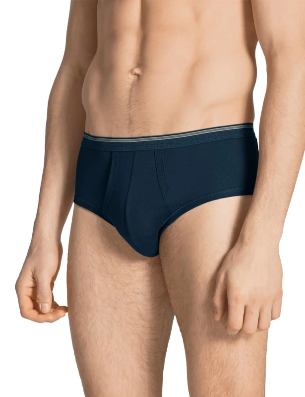 Calida Men's Midislip Twisted Cotton Boxer Briefs, Blue (Eisblau 680), M