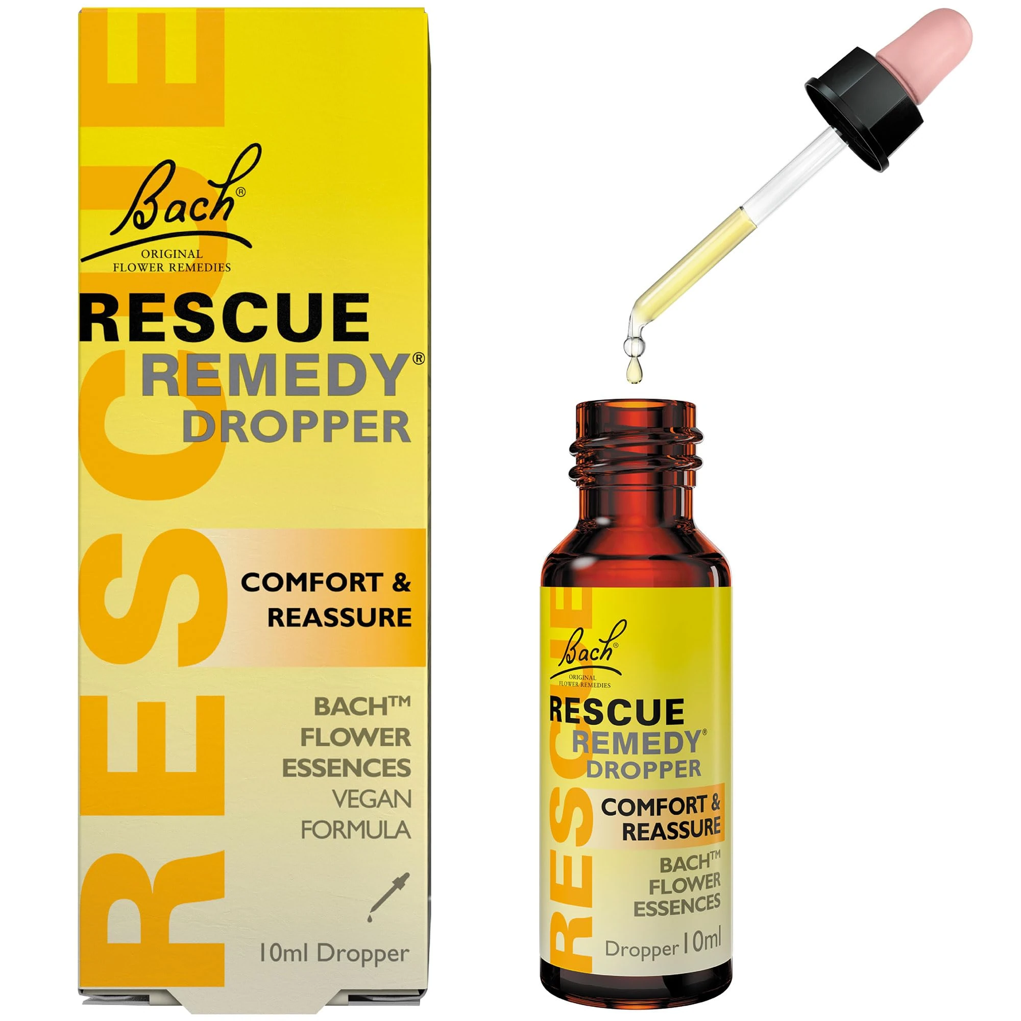 Rescue Remedy Dropper | Daily Support for Stressful Moments | Bach Original Flower Essences | Easy-to-Use 10ml Dropper