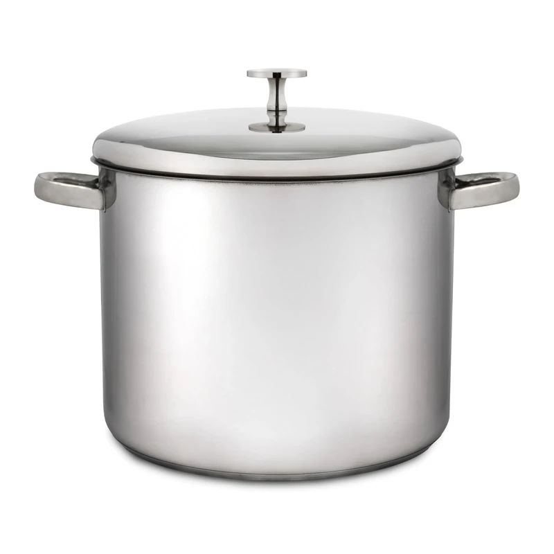 MasterClass Stock Pot With Lid 11L, Induction-Safe, Stainless Steel, Silver