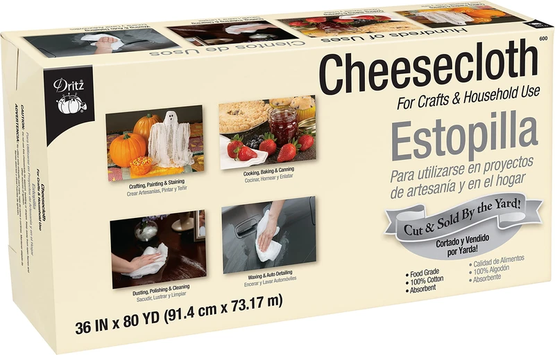Dritz 600 Cheesecloth, Food Grade #10, 36-Inch x 80-Yards, White