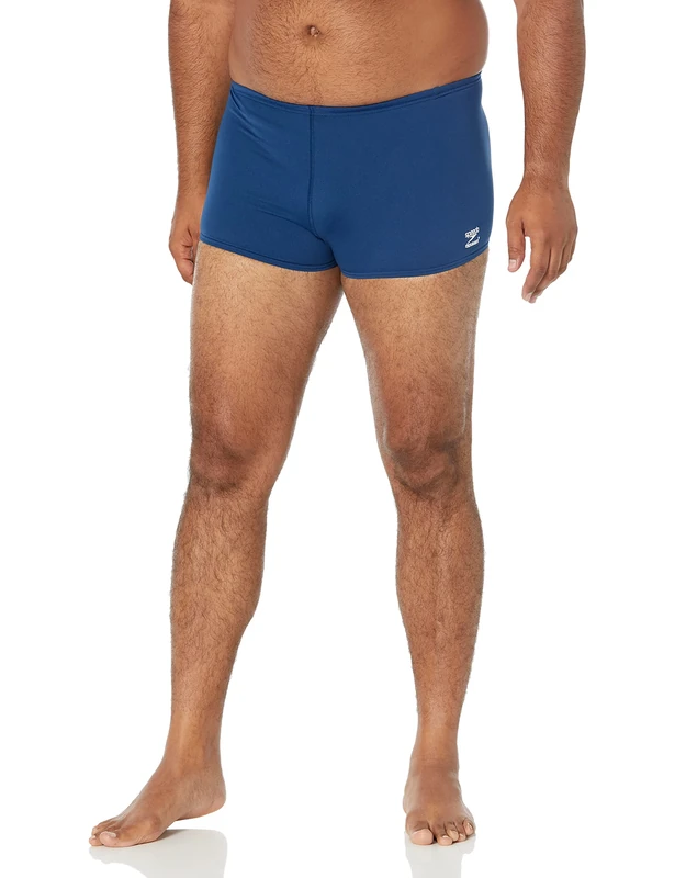 Speedo Men's Swimsuit Square Leg Endurance+ Solid Navy