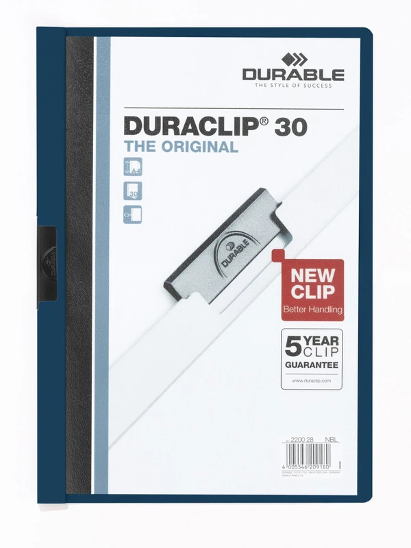 Durable DURACLIP 30 A4 Clip Folders - Midnight Blue - Pack of 25