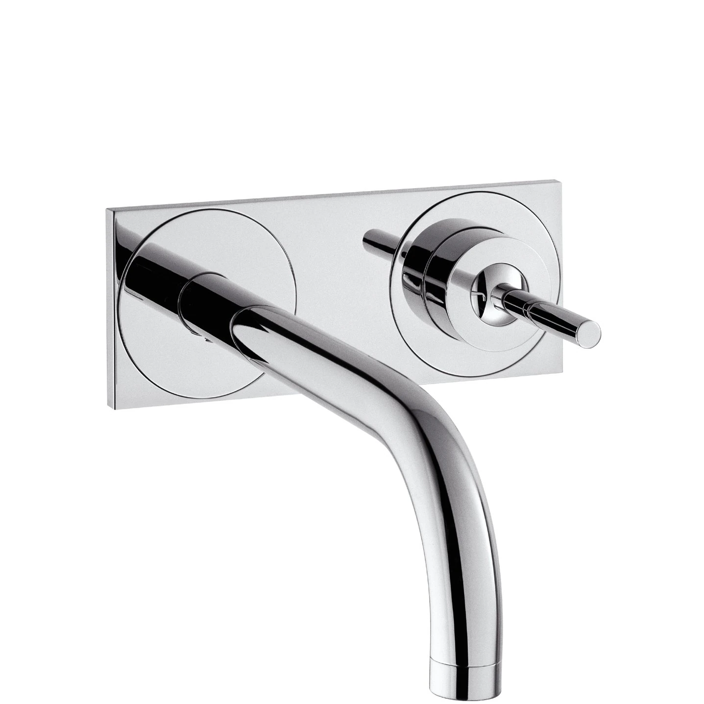 AXOR 38115000 Uno Wall-Mounted Basin Tap Mixer, Chrome, spout Length 22.5 cm