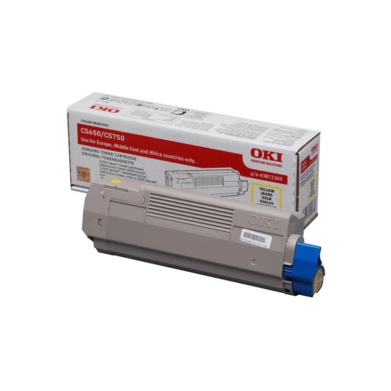 OKI C5650 Toner Cartridge 2000 Pages - Yellow - Image 1