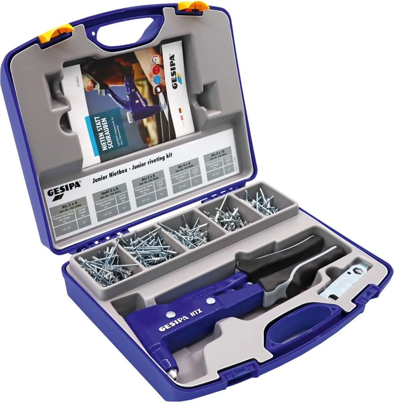 Gesipa 1435459 "Junior NTX" Riveting Set, Blue/Black
