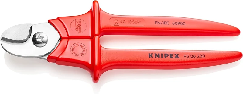 KNIPEX Cable Shears Handles Extrusion Plastic-Coated Plastic Insulated, VDE-Tested 230 mm, 95 06 230