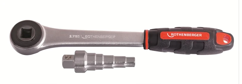 Rothenberger 73281 Gas Stepped Key with Ratchet, 0 V, Silver/Red/Black