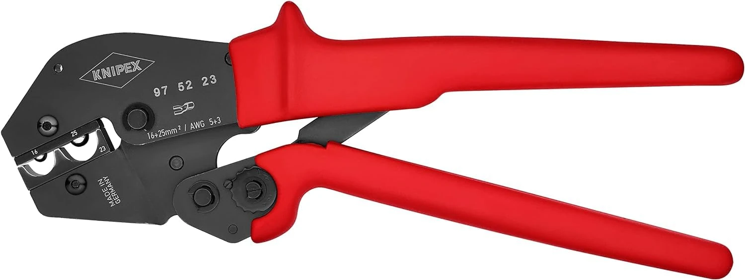 Knipex 97 52 23 Crimping Plier for Non-Insulated Crimp Terminals, Multi-Colour, 16/25 mm