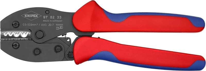 KNIPEX Preciforce Crimping Pliers in Blister with Multi-Component Handles 220 mm, 97 52 33 SB