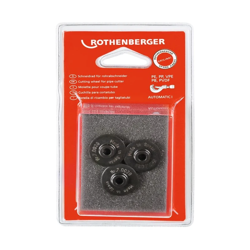 Rothenberger 7.0028D 2.5/8-Inch Cutter Wheel for Plastic - Black (3-Piece)