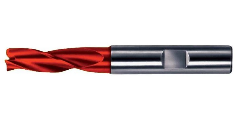Gühring 9055310020000 DIN 6527 3-Fluted Solid Carbide Slot Drill, Silver/Red, 2 mm