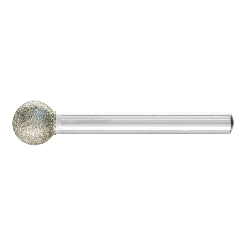Pferd DKUA12,0/6D126 Diamond Grinding Point Spherical Shape 12x6mm, Silver/Gold, 12 x 6 mm