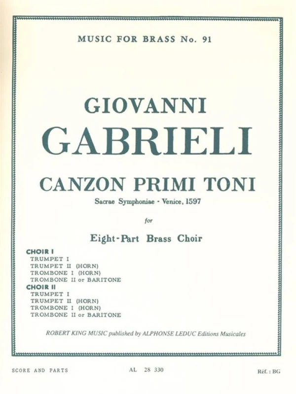 Giovanni Gabrieli: Canzon Primi Toni, Sacred Symphony, for Eight-Part Brass Choir