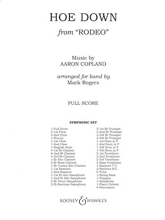 Hoe Down: from "Rodeo". QMB 572. Wind band. Partition et parties.