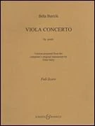 Viola Concerto: Version prepared from the composer's original manuscript. op. posth.. viola and orchestra. Partition.