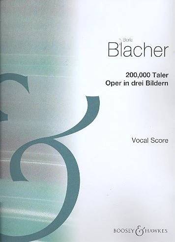 200,000 Taler: Opera in three scenes with an epilogue. Réduction pour piano.
