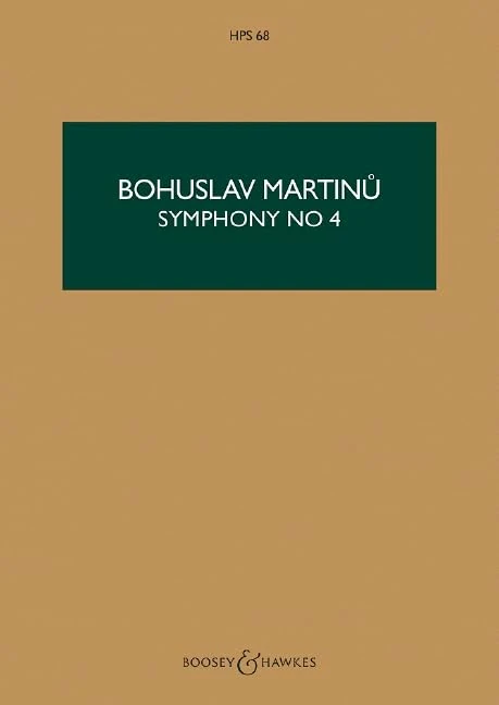 Symphony No. 4: HPS 68. H 305. orchestra. Partition d'étude.