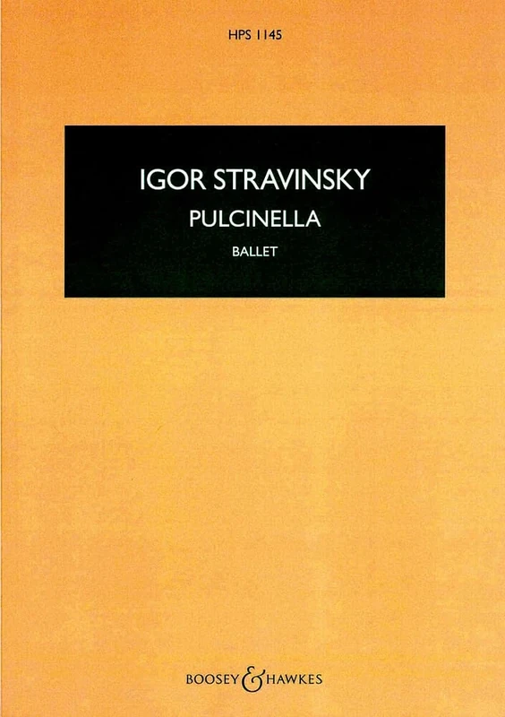 Pulcinella: Ballet in one act after Pergolesi. HPS 1145. soloists (STB) and small orchestra. Partition d'étude.