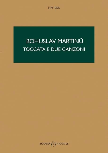 Toccata e due Canzoni: HPS 1206. H 311. orchestra. Partition d'étude.