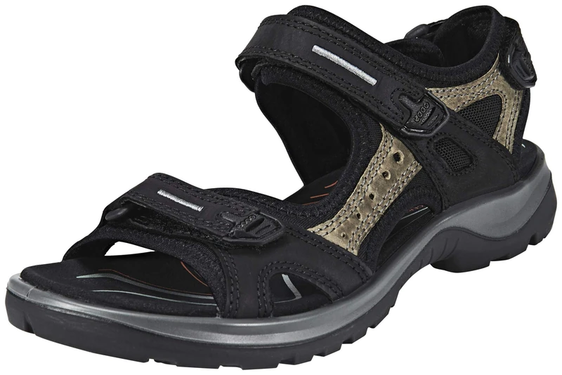 ECCO Womens Offroad Nubuck Leather Black Mole Sandals 8-8.5 UK