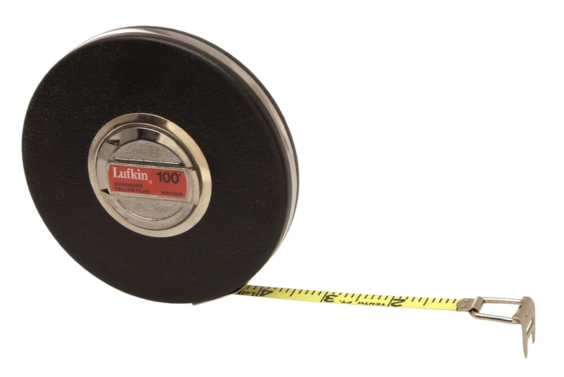 Crescent Lufkin 3/8" x 100' Banner Engineer's Yellow Clad Tape Measure - HW226D