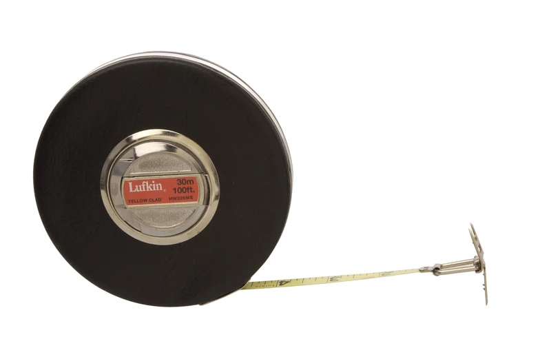 Lufkin Crescent 3/8" x 30m/100' Banner® SAE/Metric Yellow Clad Dual Sided Tape Measure - HW226ME