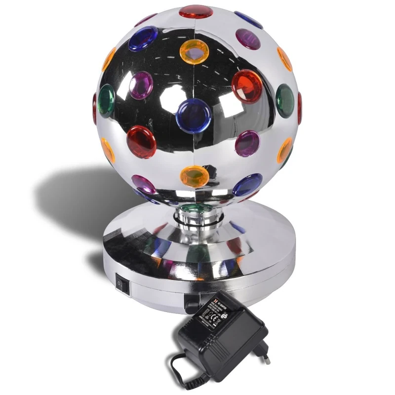 PartyFunLights 86300 Light Disco Ball Chrome 18.5 x 18.5 x 27 cm