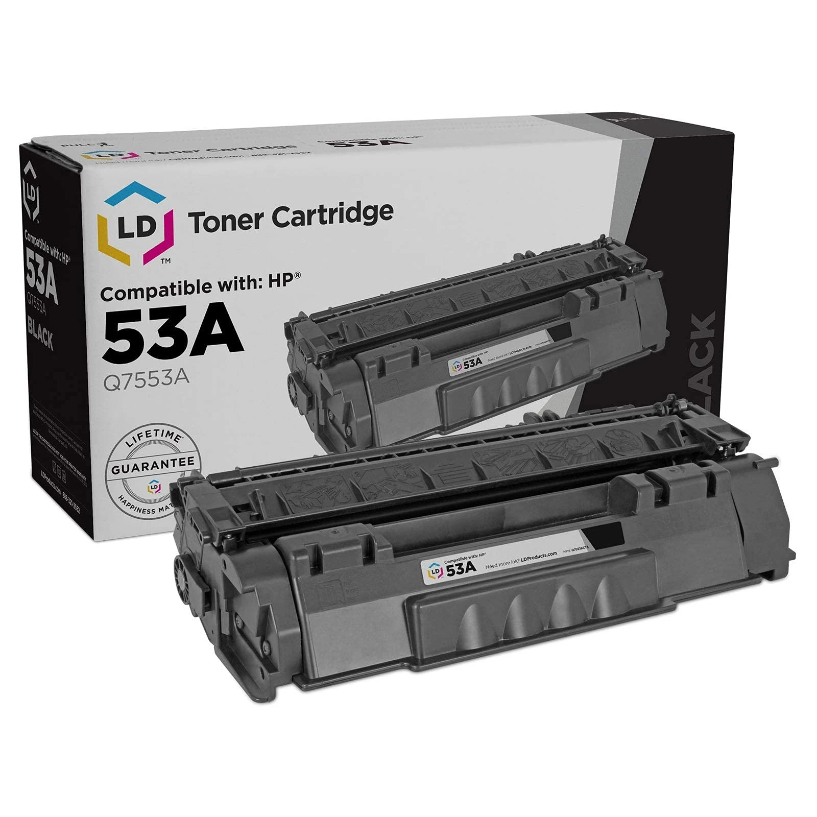 LD © Compatible Toner Cartridge for Hewlett Packard Q7553A (HP 53A) Black