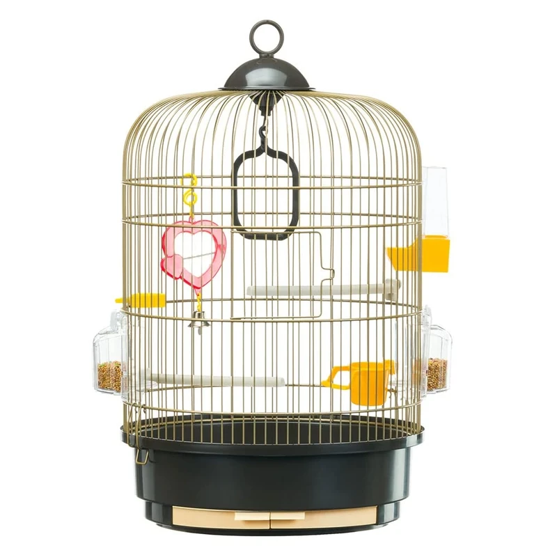 Ferplast Bird Cage REGINA Cage for Birds, Canaries, Budgies, Finches, Metal, Accessories Included Rotating Feeders Perches, 32.5 x 32.5 x h 49 cm.