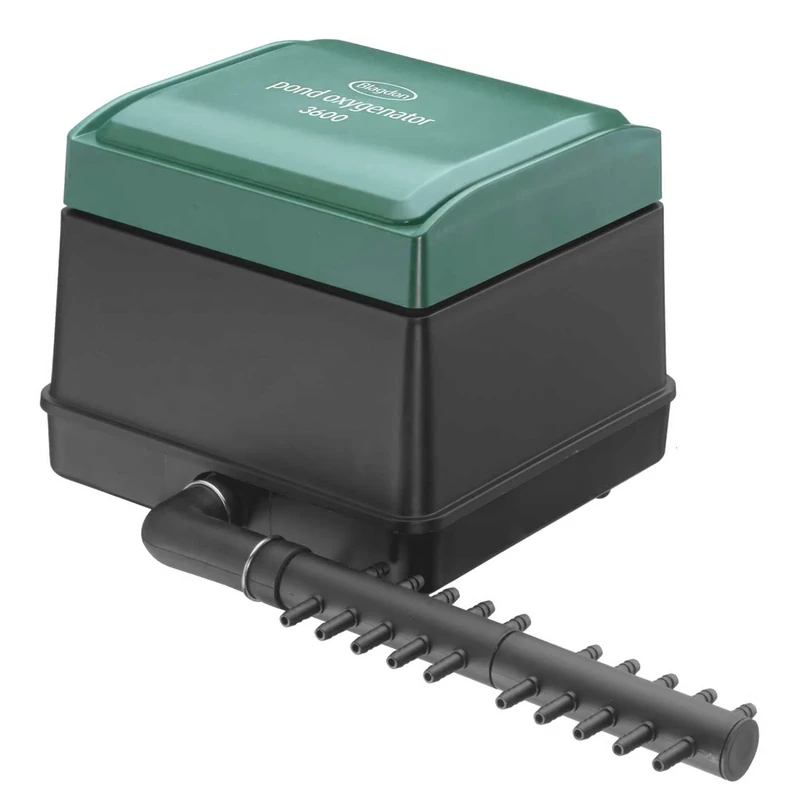 Blagdon Pond Oxygenator 3600, 20 Outlet Air Pump for Ponds Up to 22,500 Litres (Koi Ponds Up to 11,000 Litres), Suitable for Aeration and Oxygenation in Hydroponic and Aquaponic Systems, Green
