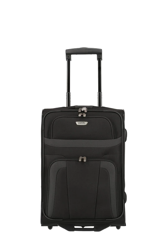 paklite soft shell cabin suitcase with 2 wheels, small suitcase, ORLANDO, classic carry on cabin trolley in timeless design, 53 cm, 37 liters - Image 1