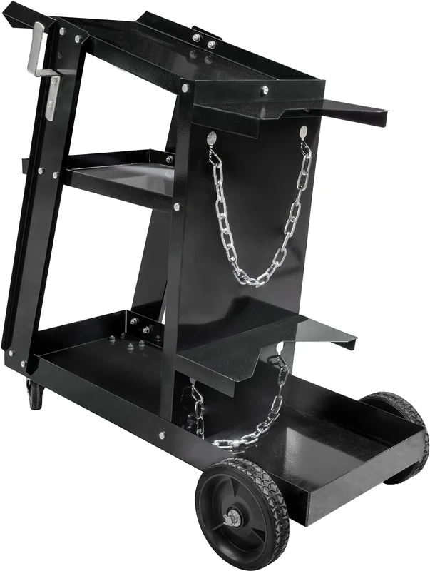 Güde GSW200 Mobile Welding Trolley Maximum Load 40 kg 3 Levels Gas Bottle Holder with Safety Chains for All Standard Welding Equipment and Plasma Cutters