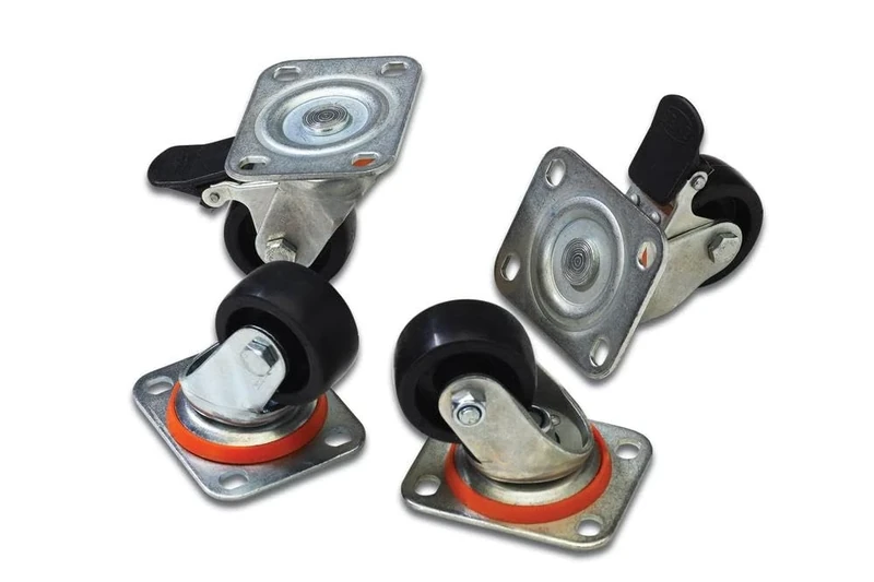 DIGITUS castors - for 19" network & server cabinets from 4 pieces, 2x lockable - rotating - 250 kg load capacity per castor - Image 1