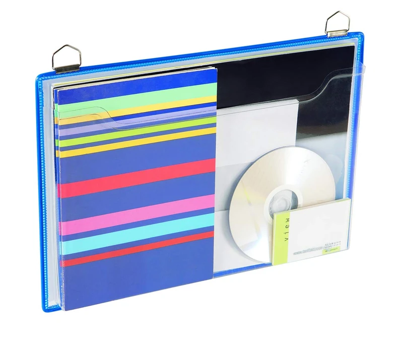 Hanging cover tarifold din a4 metal ring horizontal format pack of 5 units color blue - Image 1