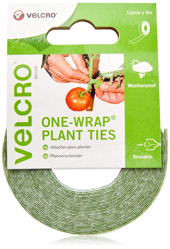 VELCRO ONE-WRAP Plant Ties Tape 12mm x 5m Green - Reusable VEL-EC60202