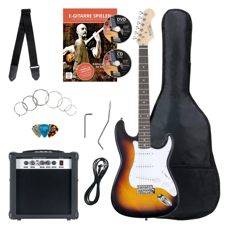 Rocktile Banger's Pack E-Guitar Set Sunburst 8 Pieces