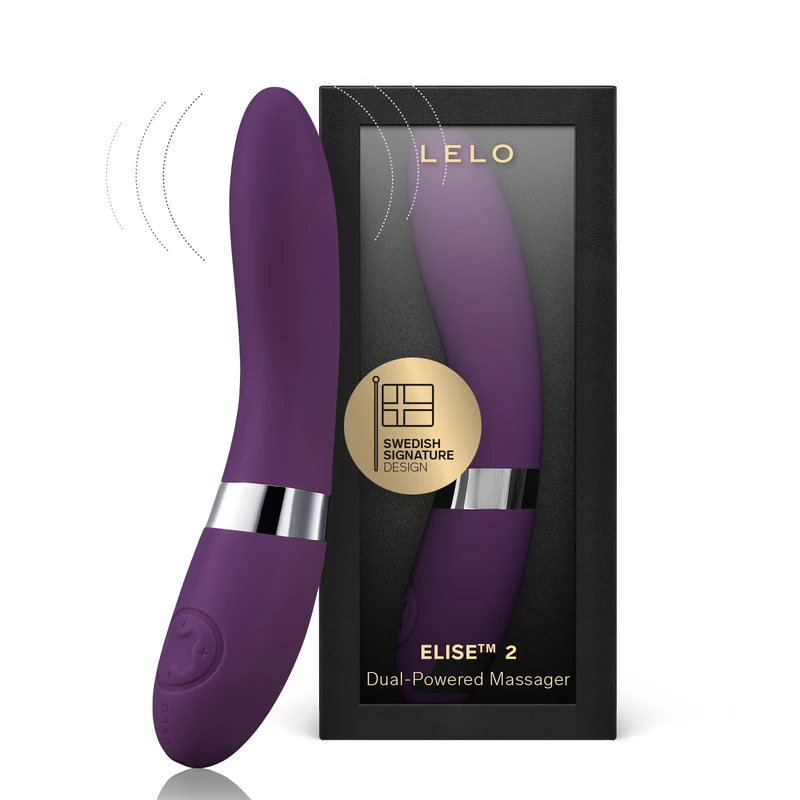 LELO Elise 2, G Spot Vibrator for Her, Sex Toy for Female, Waterproof Vibrator for Women with Dual Motor Toy for Stronger Stimulation (Plum)