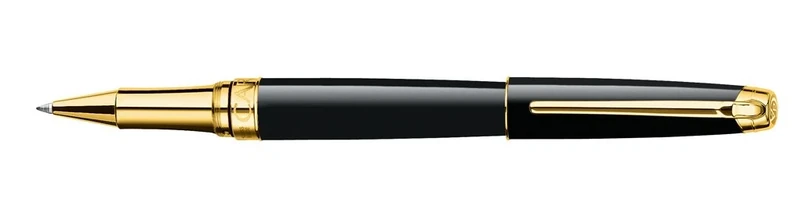 Caran d'Ache Leman Gold Plated Rollerball Pen - Ebony Black