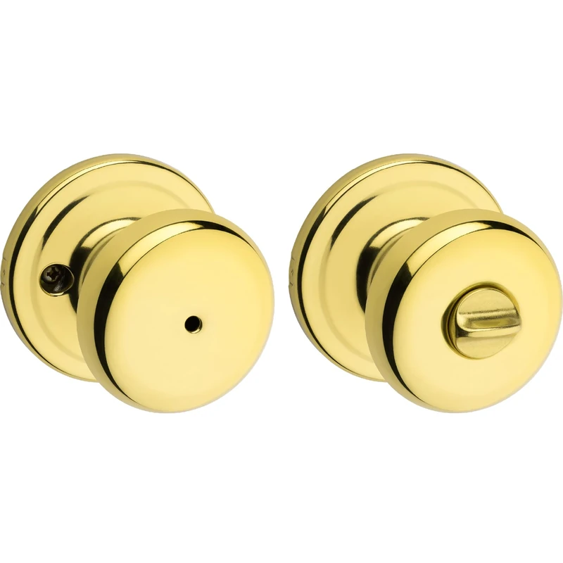 Kwikset 97300-827 Juno Privacy Knob, Polished Brass, 1 Pack