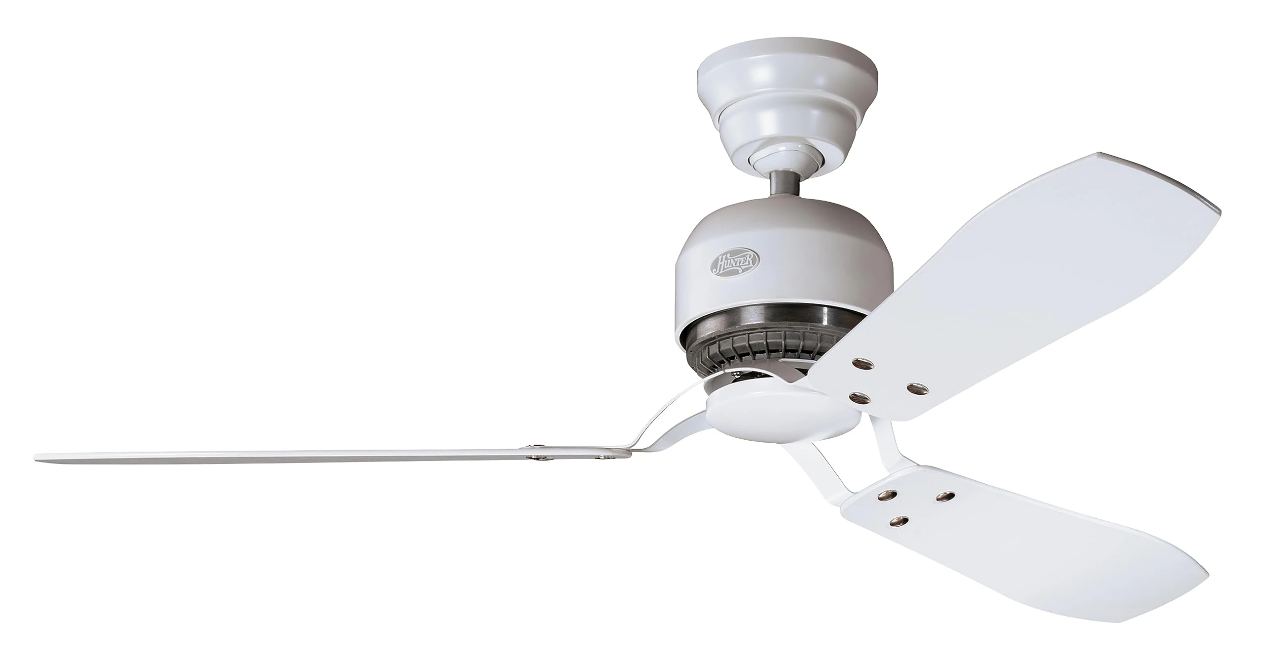 HUNTER FAN Ceiling Fan Industrie II 132 cm Indoor, and Wall control, White, 3 Reversible Blades White and Maple Ideal for Summer or Winter, Model 24547