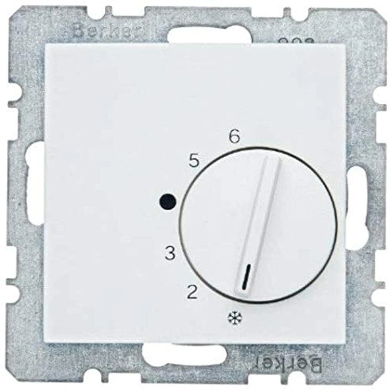 Hager S.1 – Plate 1 Series Thermostat with Mechanism White Polar Brightness